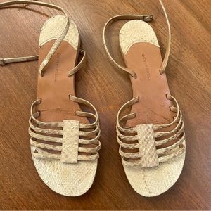 Devi Kroell Beige Python Sandals